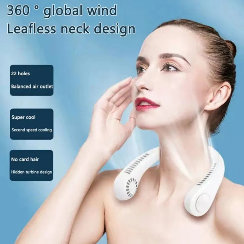 Portable Neck Fan – Rechargeable Blade less Mini Air Cooler with 3-Speed Cooling