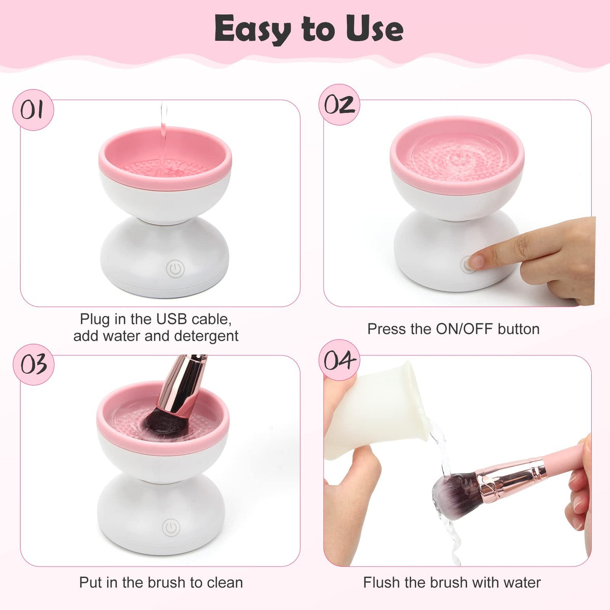 Electric Makeup Brush Cleaner – Automatic USB-Powered Brush Washing Machine & Scrubber