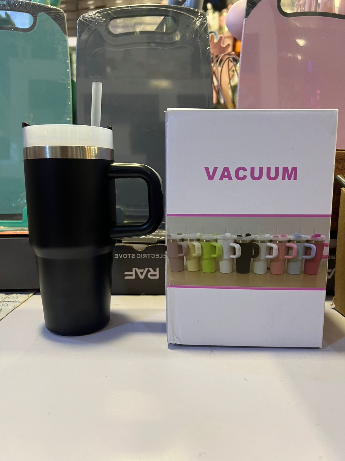 480ml Insulated Tumbler with Handle & Straw Lid – Stainless Steel Travel Mug for Hot & Cold Drinks