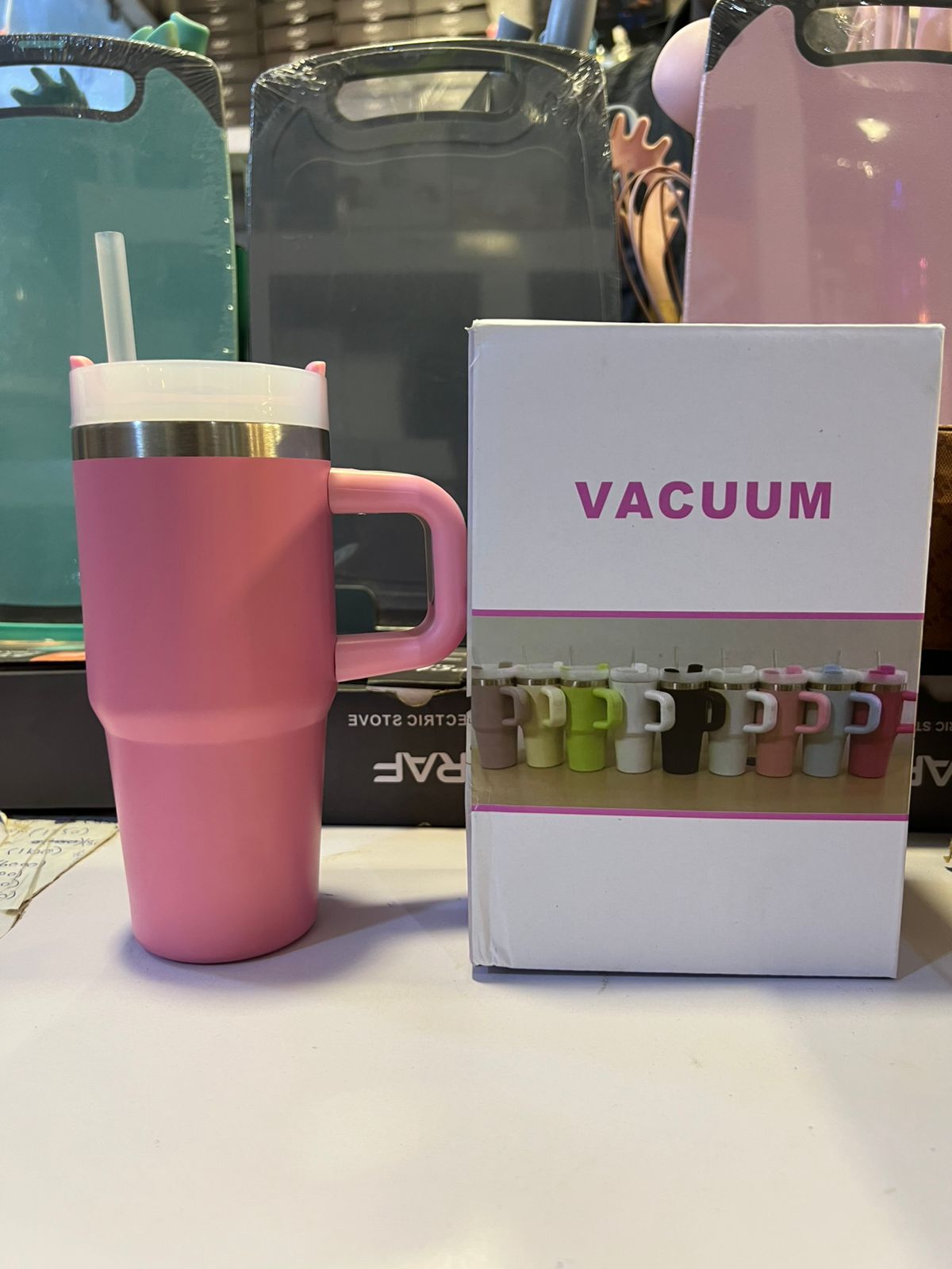480ml Insulated Tumbler with Handle & Straw Lid – Stainless Steel Travel Mug for Hot & Cold Drinks