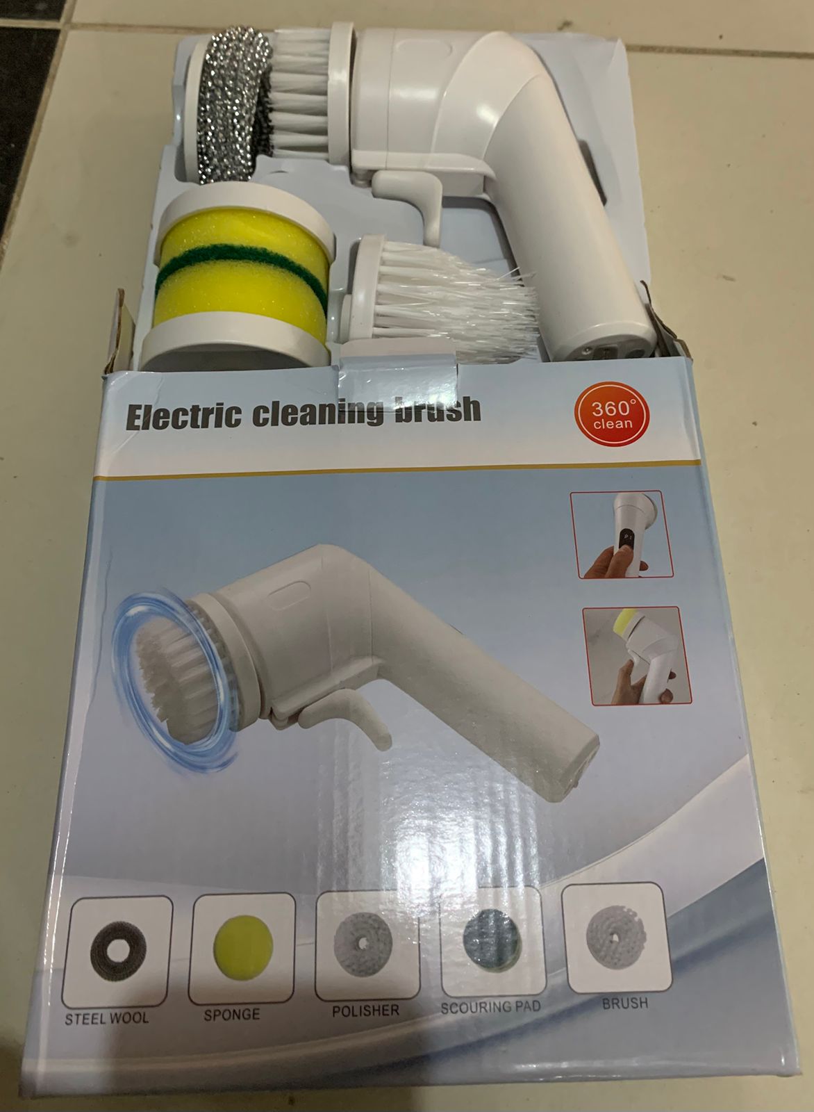 Electric Cleaning Brush – 360° Rotating Scrubber with Multiple Attachments for Home Cleaning