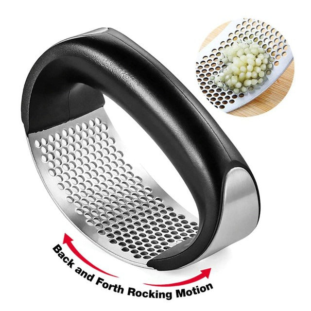 Stainless Steel Garlic Press Rocker – Manual Garlic Crusher, Mincer & Squeezer Kitchen Tool