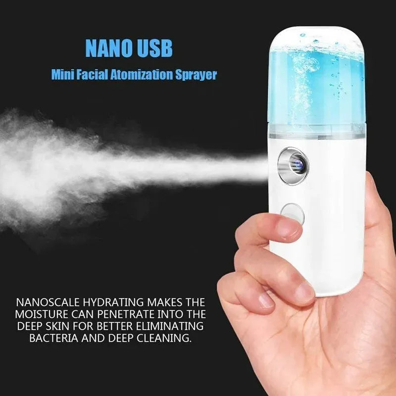Portable Nano Facial Mist Sprayer – USB Rechargeable Facial Moisturizer & Hydrating Mist