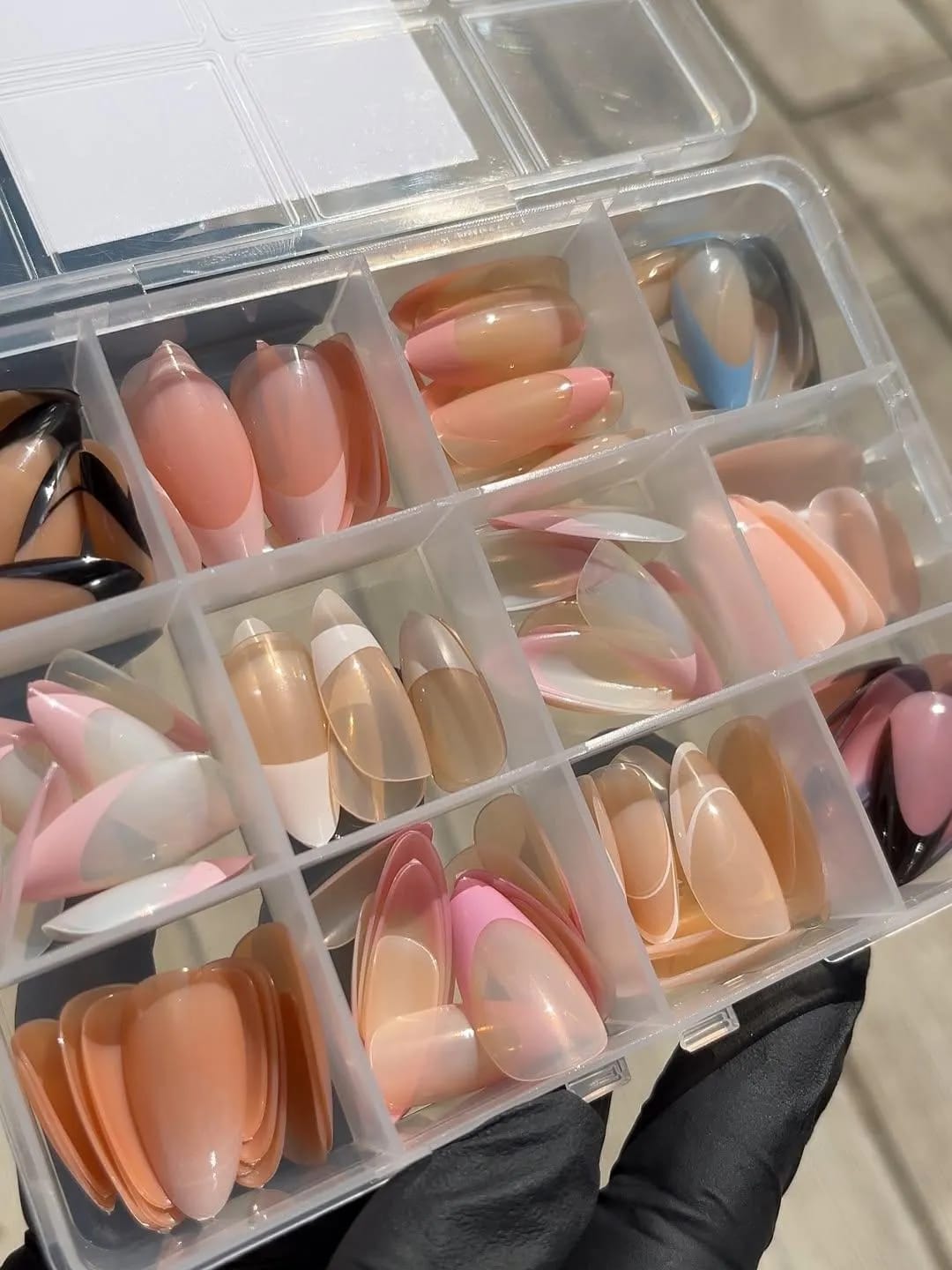 144 Pcs Multicolor False Nails Set with Nail Glue – Reusable Nail Tips for Nail Art & Parties