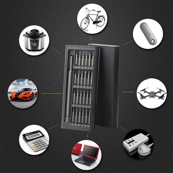 25-in-1 Precision Screwdriver Set – Magnetic Repair Tool Kit with 24 Interchangeable Bits for Phones, Laptops & Electronics