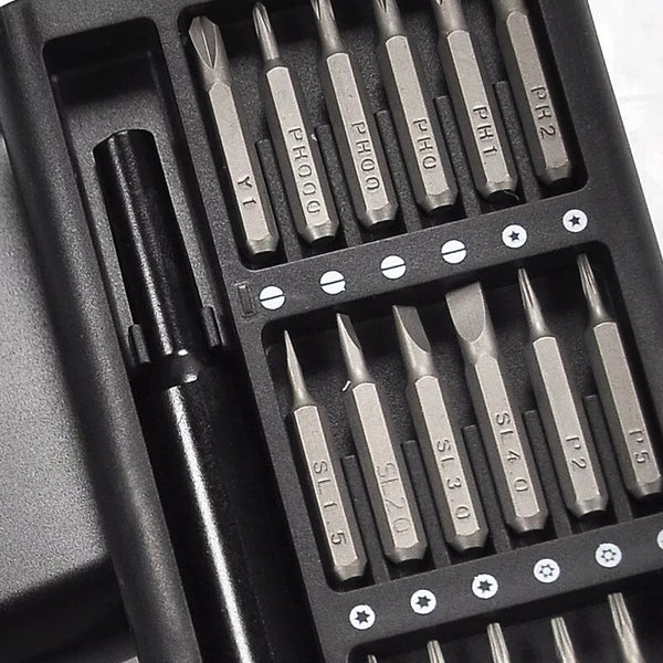 25-in-1 Precision Screwdriver Set – Magnetic Repair Tool Kit with 24 Interchangeable Bits for Phones, Laptops & Electronics