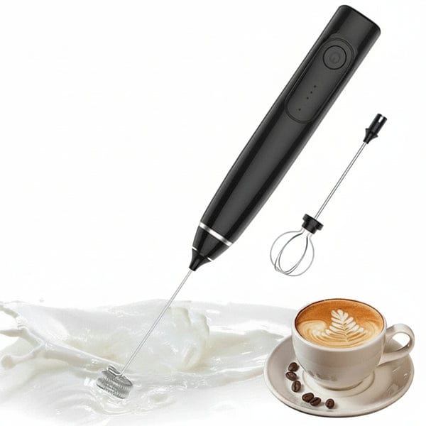 2-in-1 Electric Milk Frother & Egg Whisk – USB Rechargeable Coffee Beater for Kitchen
