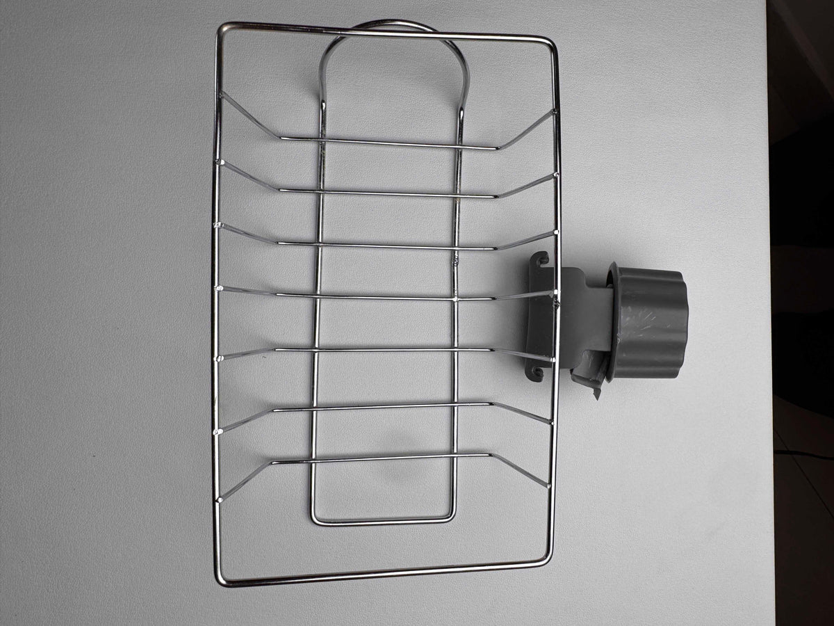 Stainless Steel Faucet Sponge Holder – Kitchen Sink Organizer Rack for Sponges & Scrubbers