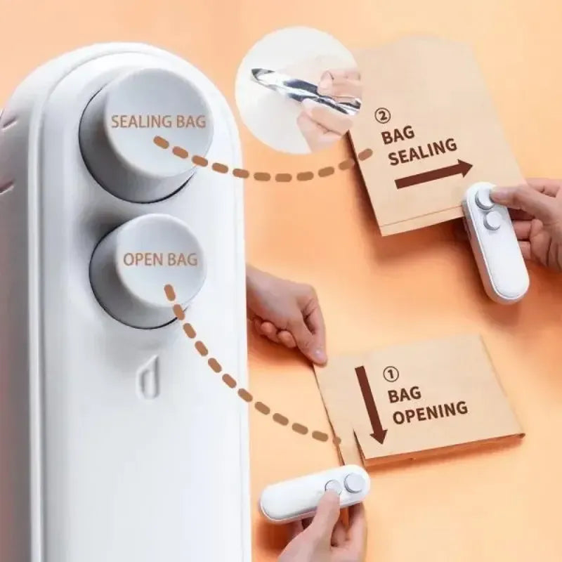 Portable Mini Bag Sealer – Rechargeable Handheld Heat Sealer for Food Storage & Freshness