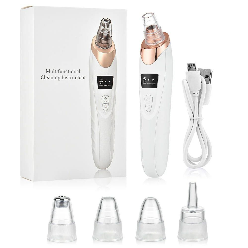 5-in-1 Rechargeable Blackhead Remover – Facial Pore Vacuum with 5 Interchangeable Heads