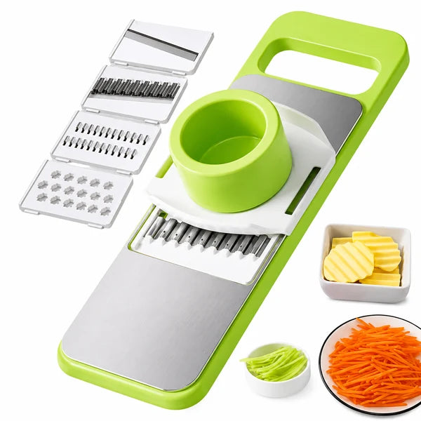5-in-1 Vegetable Cutter & Slicer – Multifunctional Stainless Steel Kitchen Tool, 12 Inch