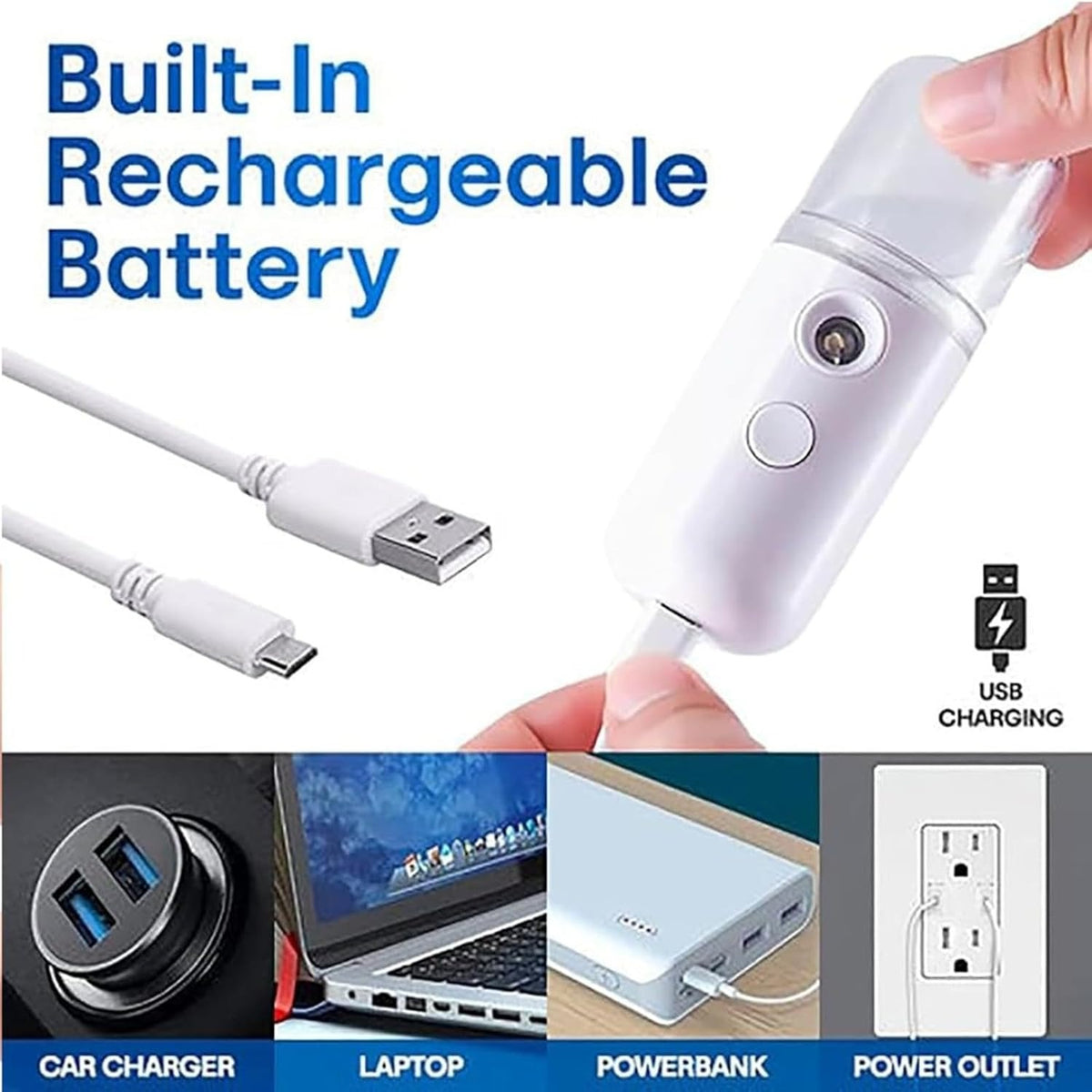 Portable Nano Facial Mist Sprayer – USB Rechargeable Facial Moisturizer & Hydrating Mist