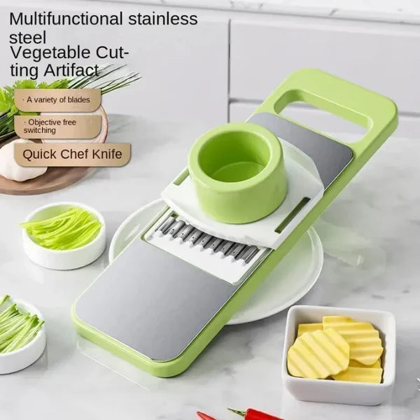 5-in-1 Vegetable Cutter & Slicer – Multifunctional Stainless Steel Kitchen Tool, 12 Inch