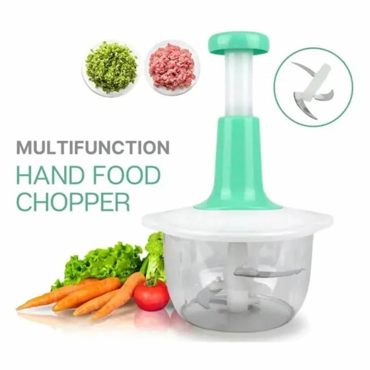 1.5L Manual Food Chopper – Hand Press Vegetable & Fruit Cutter with Stainless Steel Blades