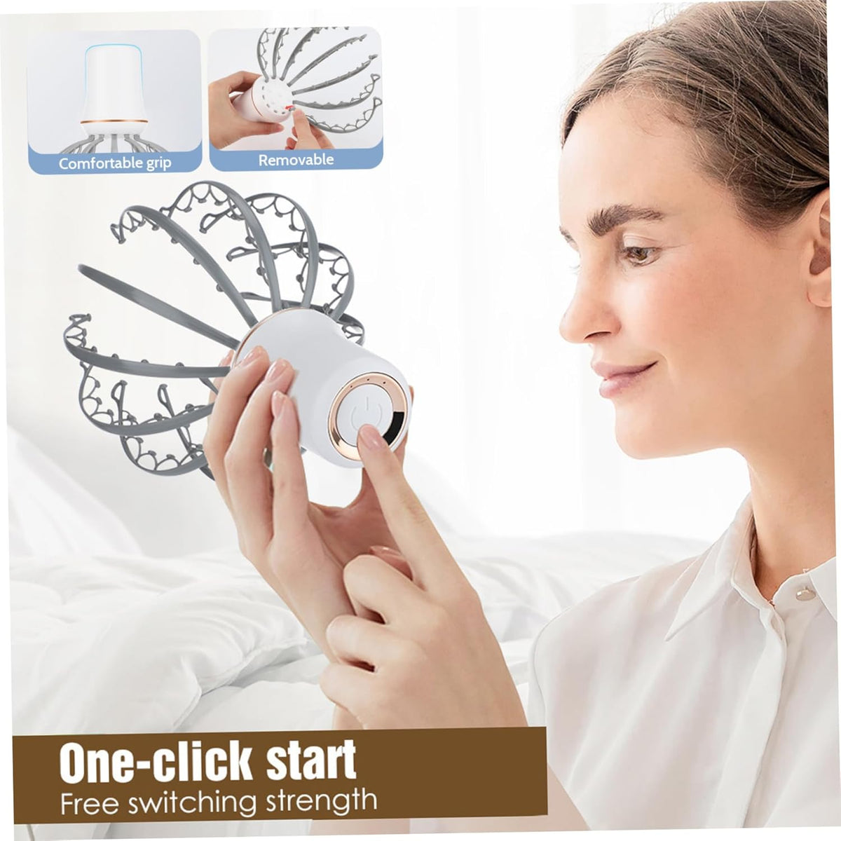 Electric Scalp Massager – 12-Claw Rechargeable Head Massager with 3 Massage Modes