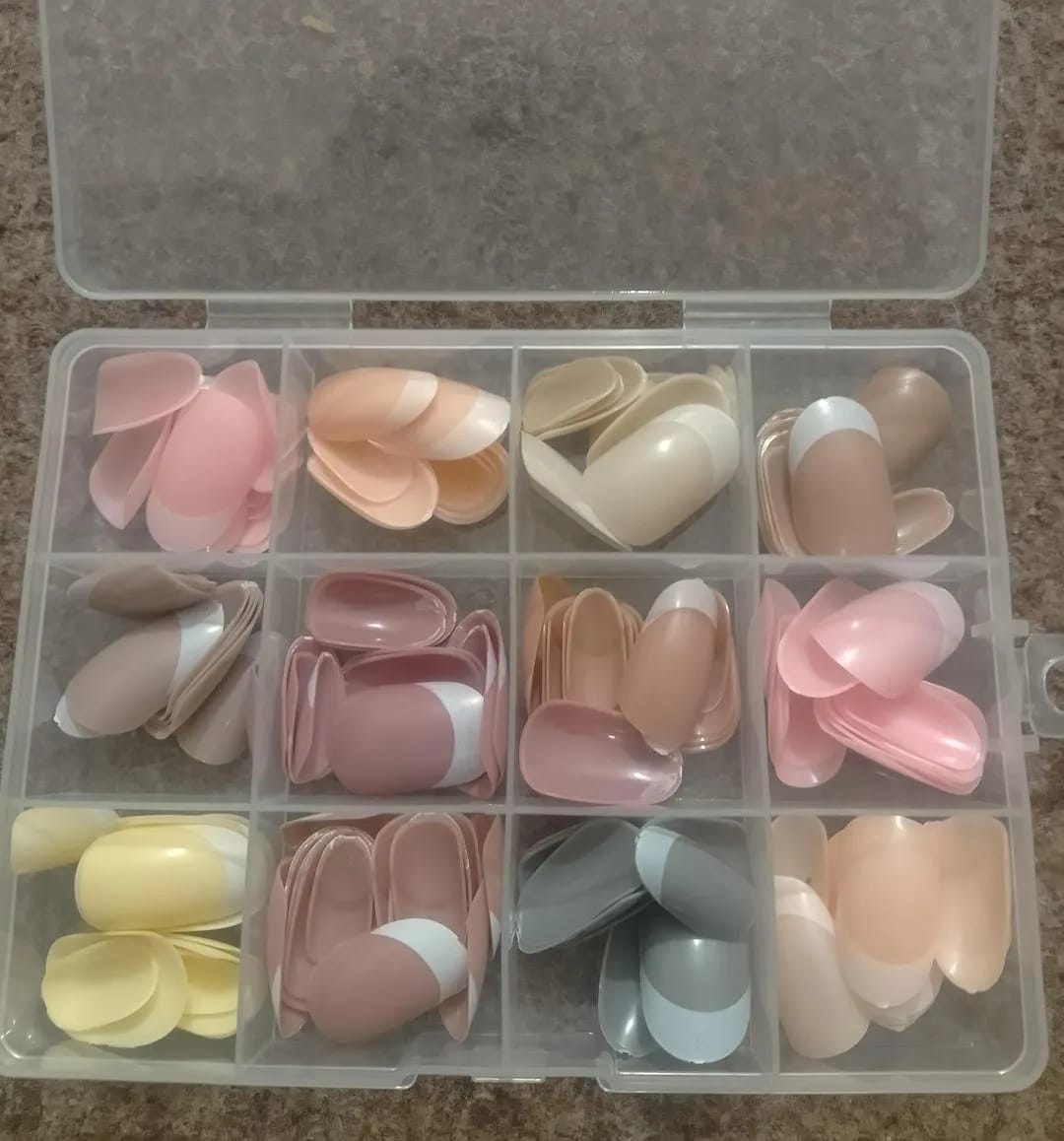 144 Pcs Multicolor False Nails Set with Nail Glue – Reusable Nail Tips for Nail Art & Parties