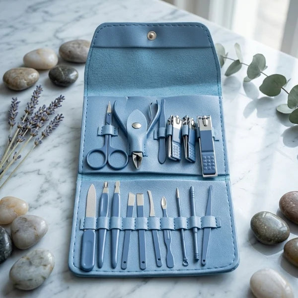 16-Piece Manicure & Pedicure Kit – Stainless Steel Nail Clipper & Professional Grooming Set