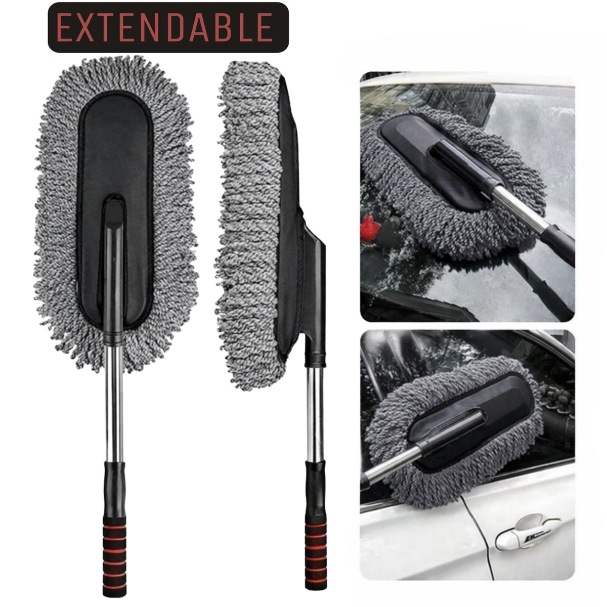 Car Wash Cleaning Brush – Microfiber Car Duster with Telescopic Handle for Interior & Exterior Cleaning