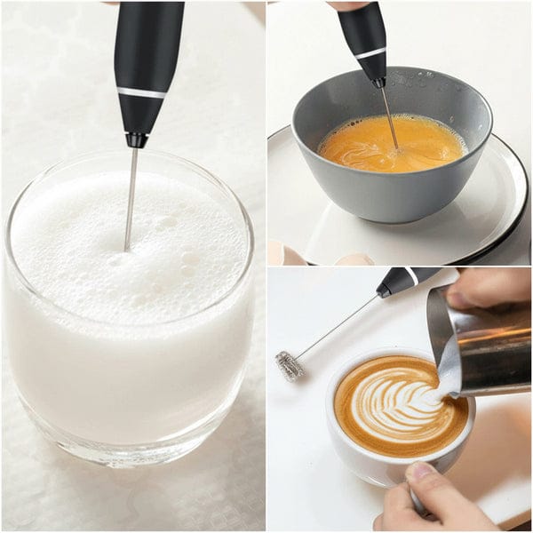 2-in-1 Electric Milk Frother & Egg Whisk – USB Rechargeable Coffee Beater for Kitchen