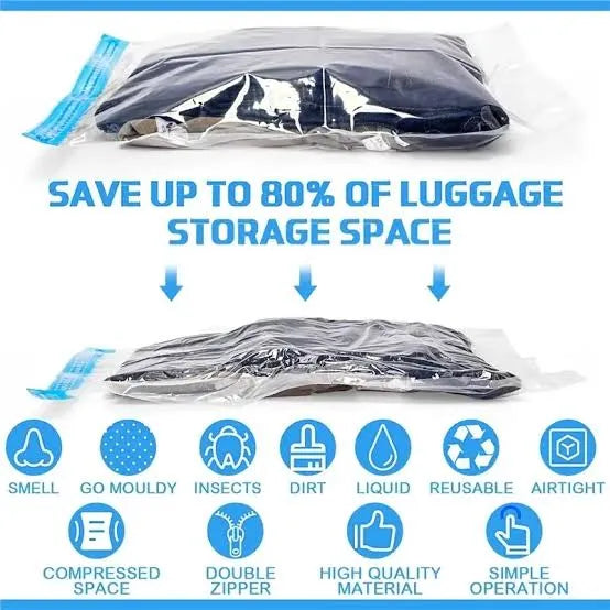 Vacuum Storage Bags with Hand Pump – Space-Saving Compression Bags for Clothes & Bedding