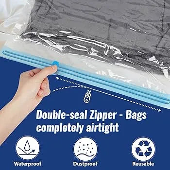 Vacuum Storage Bags with Hand Pump – Space-Saving Compression Bags for Clothes & Bedding