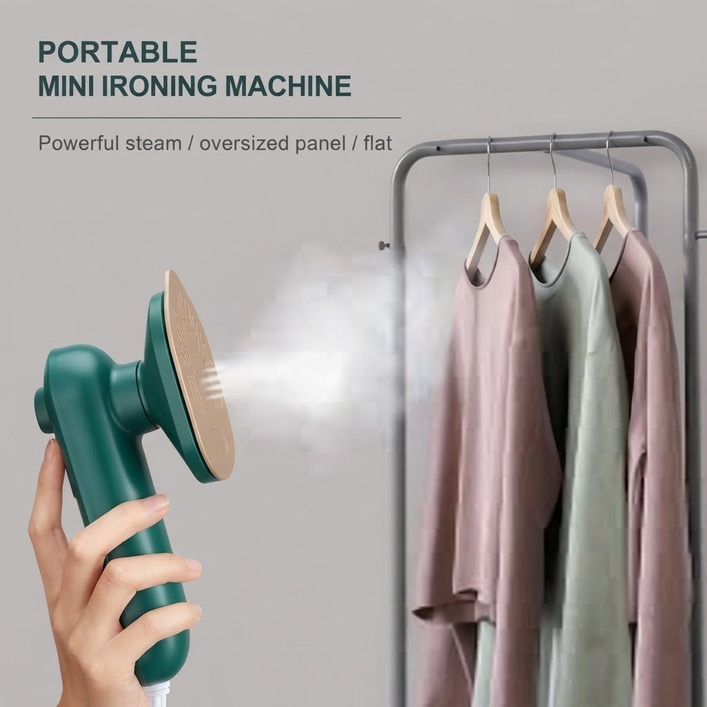 Mini Portable Electric Iron – 2-in-1 Wet & Dry Travel Garment Steamer for Clothes