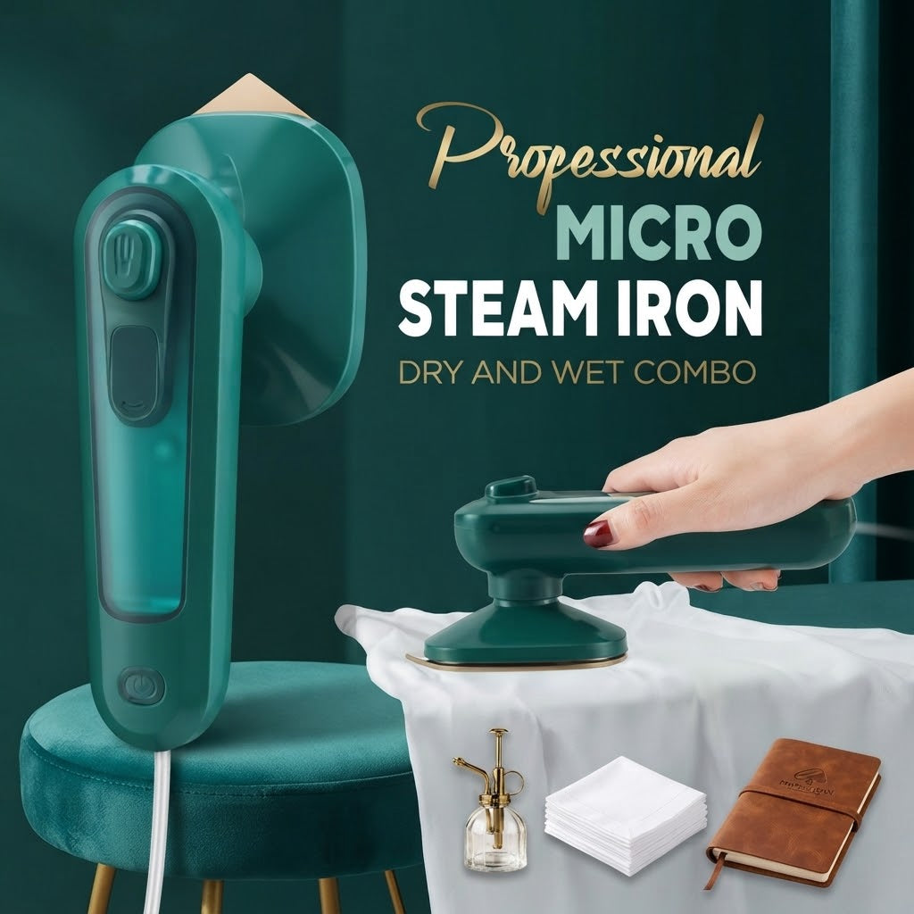 Mini Portable Electric Iron – 2-in-1 Wet & Dry Travel Garment Steamer for Clothes