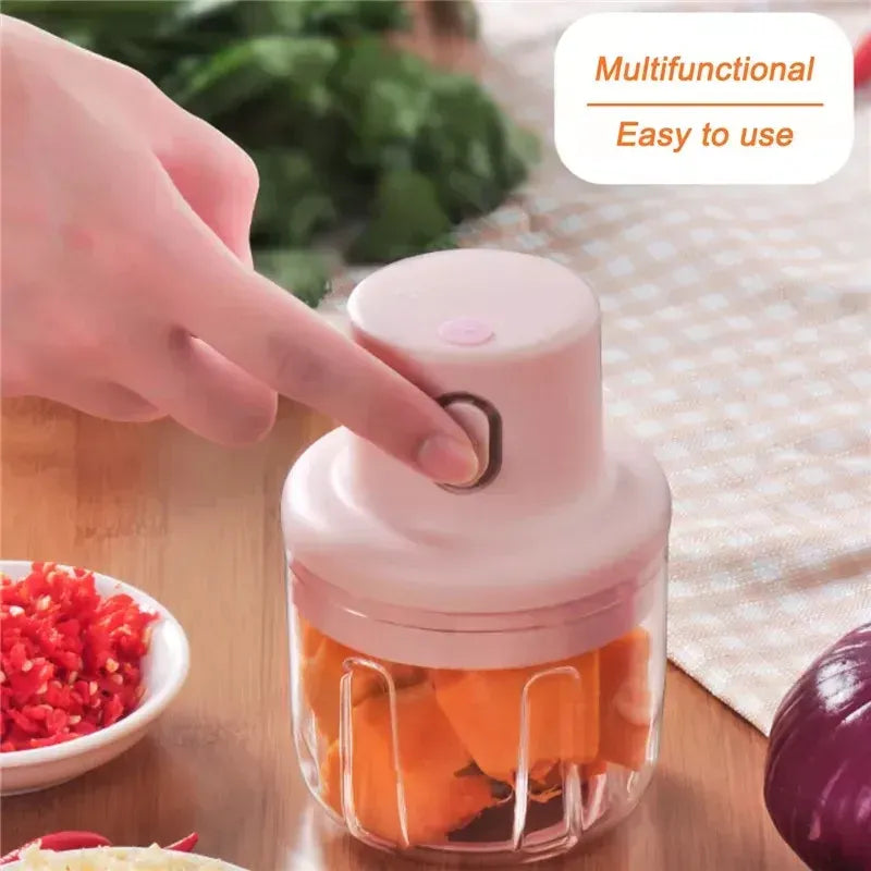 250ml Mini USB Rechargeable Food Chopper – Portable Vegetable, Garlic & Meat Grinder