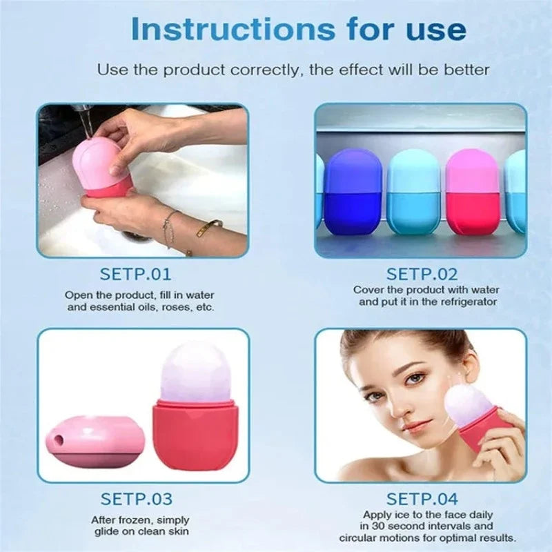 Reusable Ice Roller for Face – Facial Ice Massage Roller for Cooling & Skin Refreshing