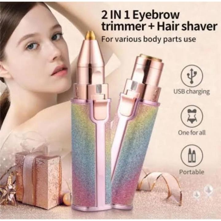 2-in-1 Eyebrow & Facial Hair Remover – Rechargeable Portable Facial Trimmer for Women