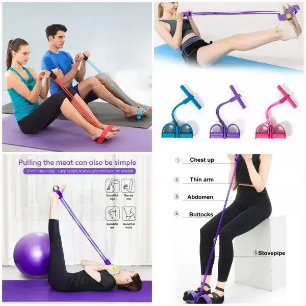 Rubber Pull Tummy Trimmer Resistance Band – Portable Core & Full-Body Home Workout Equipment