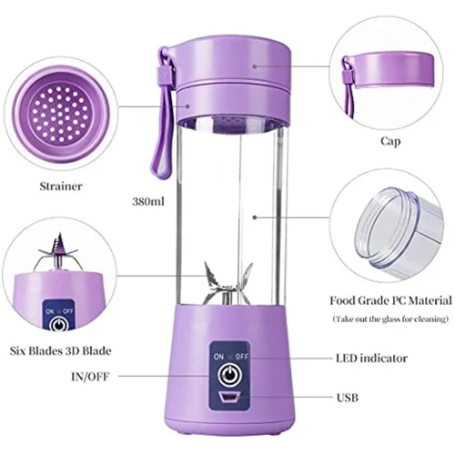 Portable USB Rechargeable Blender – Mini Personal Smoothie Maker & Fruit Juicer Cup