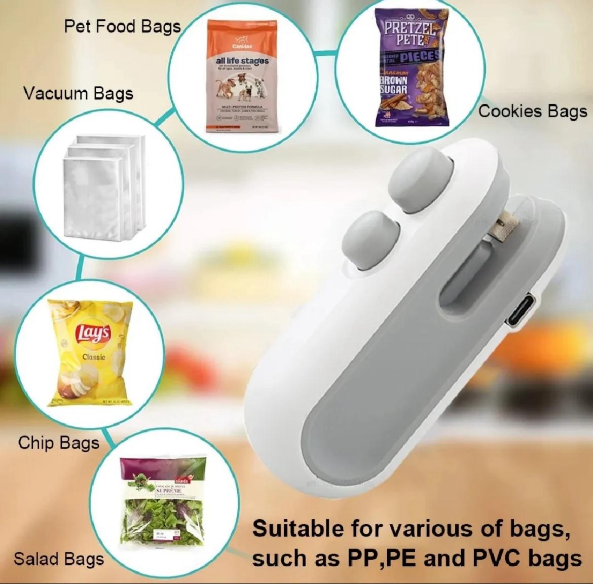 Portable Mini Bag Sealer – Rechargeable Handheld Heat Sealer for Food Storage & Freshness