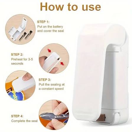Portable Mini Bag Sealer – Rechargeable Handheld Heat Sealer for Food Storage & Freshness